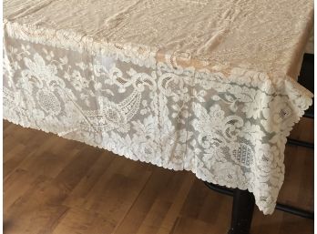 Exquisite Antique French Alencon Lace TABLE CLOTH