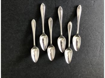 Set Of Six (6) Silver Plated Demitasse Spoons