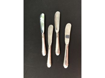 Set Of Four (4) Sterling Butter Knives
