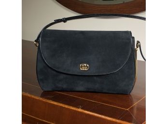 Absolutely Incredible Vintage GUCCI Evening Bag In Black Suede - Made In Italy  OUTSTANDING CONDITION