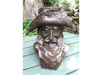 Amazing Vintage Bronze Bust Of 1849 Gold Prospector Signed W. RIVIC - The 49er By Carroll Foundry 12/25 - 71