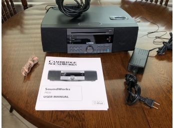 Fantastic CAMBRIDGE SOUNDWORKS Table Top Stereo CD / Radio Model 765i With IPod Dock With Wires & Booklet