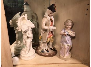 Lot Of Three Vintage Assorted Porcelain / Bisque Figures - Very Nice Pieces