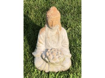 Very Nice Terracotta Buddha Statue - Nice Vintage Look - Great For Home Or Garden - Nice Piece - 15' Tall