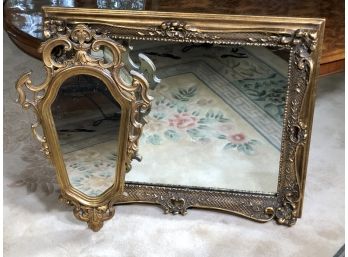 Two (2) Fabulous Vintage Gold Gilt Decorator Mirrors - GREAT DECORATOR Lot - Two Mirrors For One Bid - WOW !
