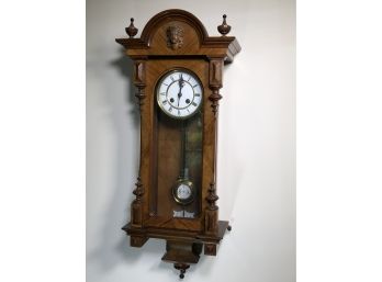 Wonderful Antique Clock - Working Condition - White Face With Roman Numerals - Nice Clock - Great Condition