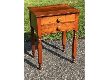 Period Antique Two Drawer Table With New York Legs - Very Nice Restored Piece 1840s - 1860s Nice Warm Finish