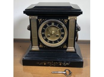 Fabulous Antique Marble Clock - Fine Quality - Possibly French - Untested - Does Have Original Key