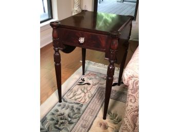 Amazing Antique Double Dropleaf Table - Mahogany Empire Style With One Drawer & Cookie Corner VERY UNUSUAL !