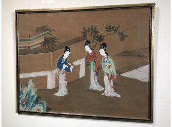 Antique ? Vintage ? Japanese Painting In Original Frame - Very Good Condition - Very Well Done Painting