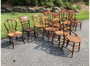 GREAT Lot Of 12 Antique Chairs - Some Match - Some Singles YOU CAN NEVER HAVE TOO MANY CHAIRS - Great Lot !