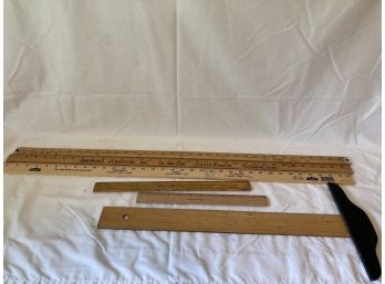 Lot Of6 Wooden Rulers