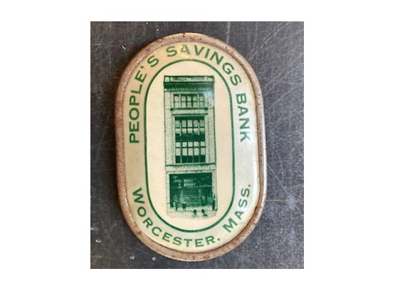 Vintage 'PEOPLE'S SAVINGS BANK', Pocket Bank, WORCESTER, MASS.