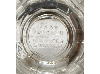 Vintage 'POST CEREALS' Measured Glass Creamer