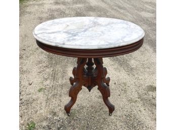 Gorgeous Victorian MARBLE TOP OVAL TABLE