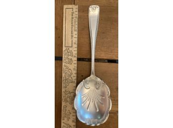 Ornate Antique Silvver Plate Serving Spoon Marled 'R&B'