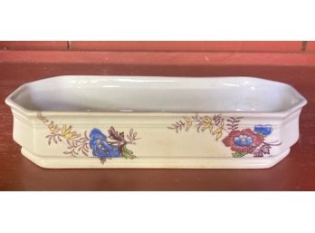 Antique Soft Paste Tray, Hand Painted With Floral Design