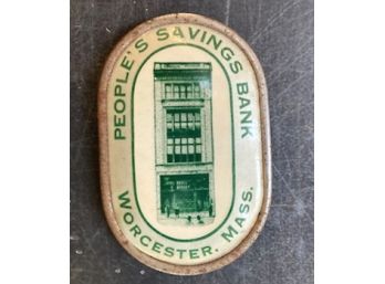 Vintage 'PEOPLE'S SAVINGS BANK', Pocket Bank, WORCESTER, MASS.