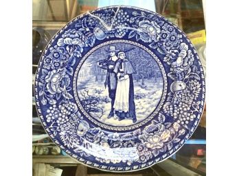 10' Staffordshire Plate 'JOHN ALDEN & PRISCILLA'