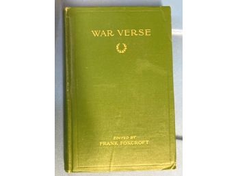 Book 'WAR VERSE' Poems Of WORLD WAR I
