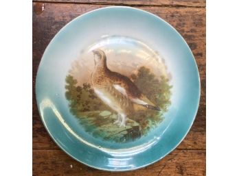Wonderful Antique Plate With Hand Painted GAME BIRD Marked BAVARIA