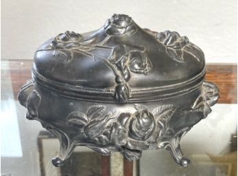 Art Nouveau Silver Plate Jewelry Cask, Ornate