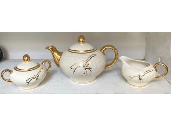 Sweet Tea Set 'PURITON', By Continental Kilns, Inc. Hand Decorated In 22K. Gold