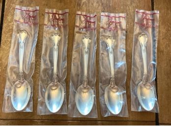 5 GORHAM STERLING Teaspoons, In Original Plastic Covering