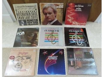 1960's-80's Era Record Album Lot Of 9 - Mix Of Classical, Opera & Radio Play Hits