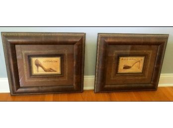 Pair Of Matching Decorator Framed Shoe Prints