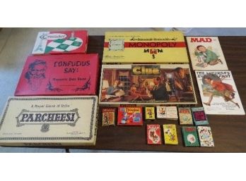 Super Lot Of Vintage Board Games & Card Games, All Complete W/instructions, 1940's-1960's Era,