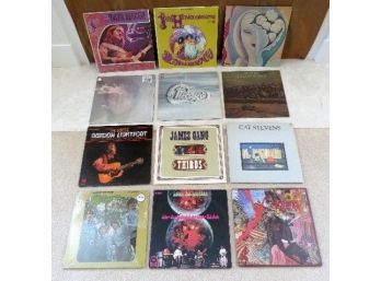1960's-70's Records Lot Of 12 - Dave Mason, John Lennon, Hendrix, Chicago, James Gang, Iron Butterfly, Etc.