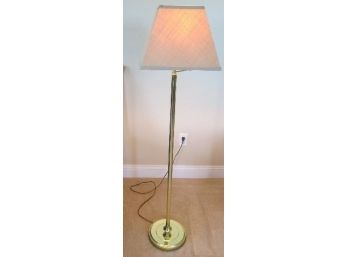 Golden Brass Finish Swing Arm Floor Lamp - Tested & Working, Perfect Reading/recliner Lamp.