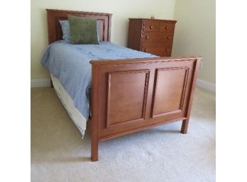 Solid Maple Twin Bed Super Clean Finish - Optional Sealy Mattress / Box Spring & Linens