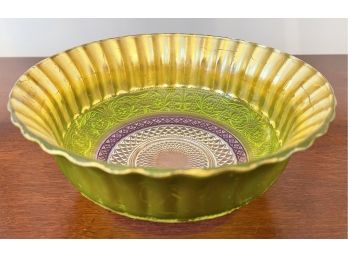 Colorful Green And Purple Glass Bowl