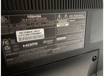 40' Toshiba Flat Screen Television