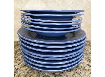 Williams Sonoma Blue Bowls And Dinner Plates