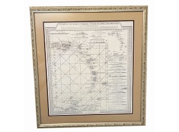 Carib Island Map Print Framed