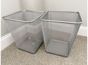 Silver Mesh Waste Baskets