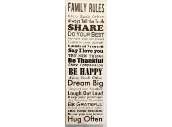 Word Wall Art - Family Rules