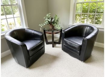 Black Swivel Chairs (some Wear - See Photos)