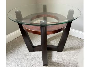 Round Glass Top Side Table