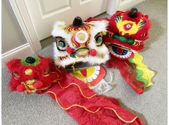 Chinese New Year Dragon Paper Mache Masks (set Of 3)