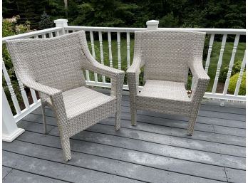 Woven Outdoor Wicker Chairs Set Of 2