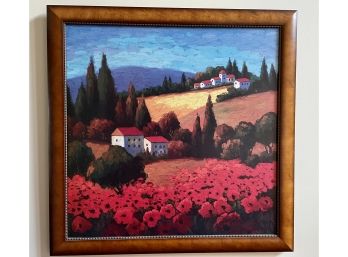 Large Framed Tuscan Country Side Canvas Print By E Parrocel