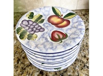 Set Of Side Plates With Fruit Motif