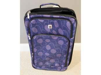 Purple Print Rolling Carry On Luggage