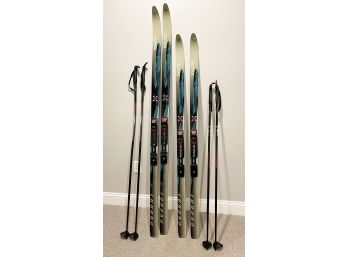 Alpina Back Country Cross Country Skis - His And Hers With Poles