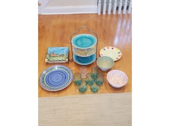 Plates,  Bowls, Serving Tray & Drinking Glasses