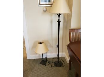 Vintage Pair Of Lamps W/ Beaded Dangles